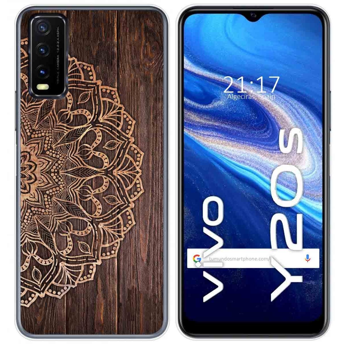 Tumundosmartphone Funda Gel Tpu para Vivo Y20s / Y11s diseño Madera 06 Dibujos