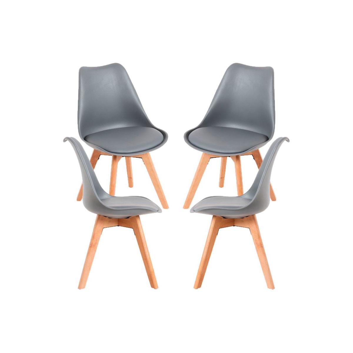 Regalos Miguel - Packs Sillas Comedor - Pack 4 Sillas Synk Basic - Gris oscuro