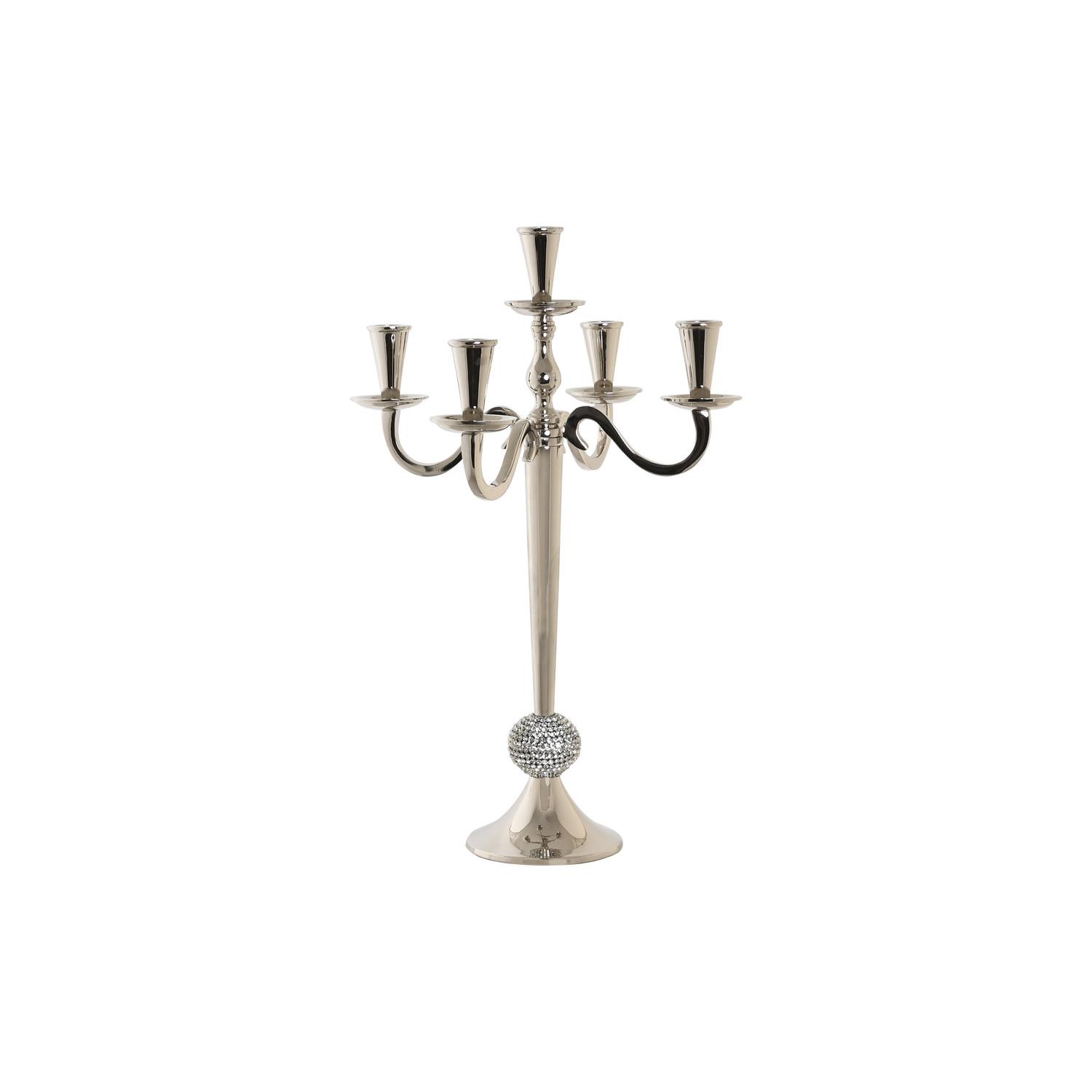 CANDELABRO ALUMINIO ACRILICO 30X30X47 CROMADO PV205278