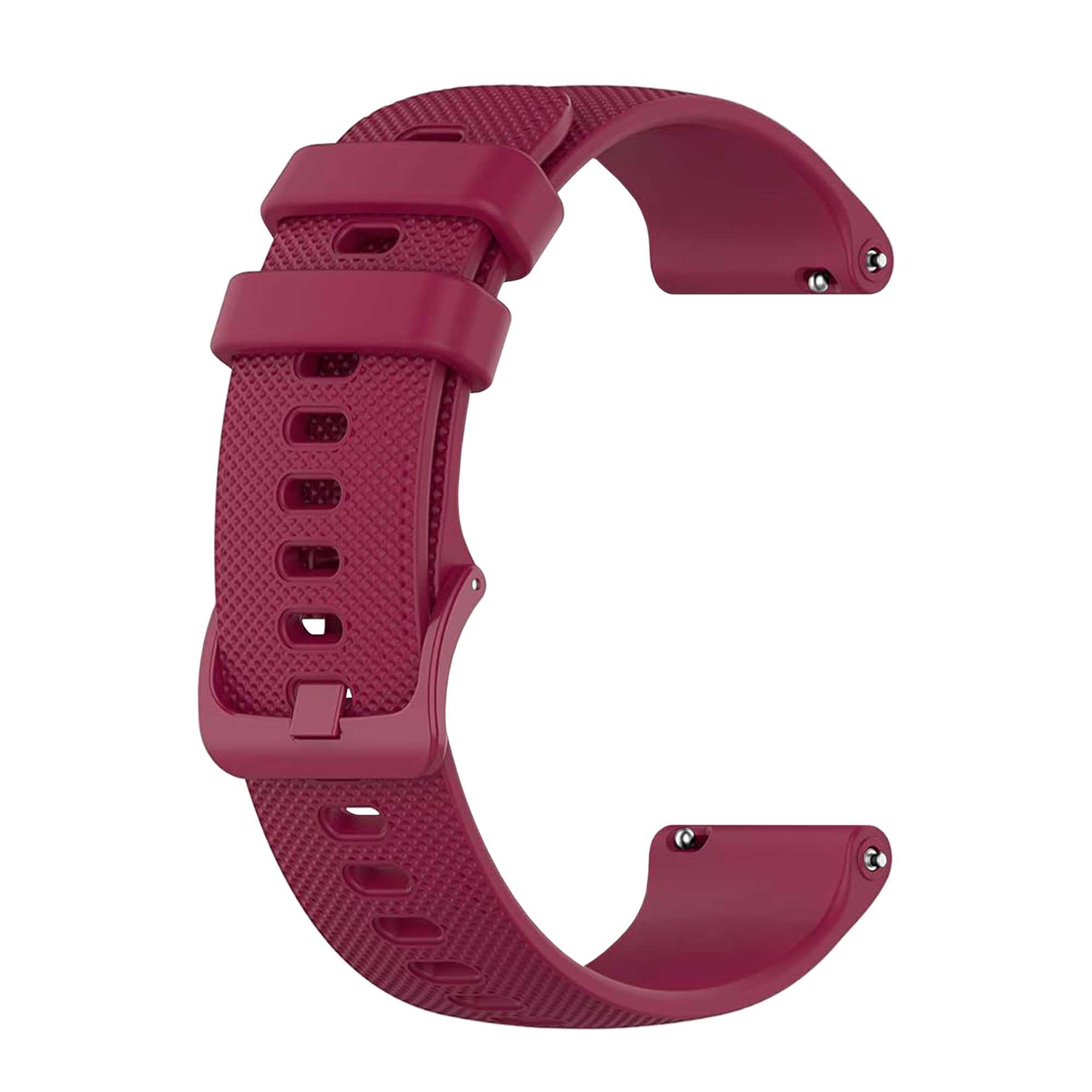 Ociodual Correa Reloj de Silicona Color Rojo Vino de 20mm, Repuesto para Reloj Inteligente y Tradicional Universal, Liberación Rápida