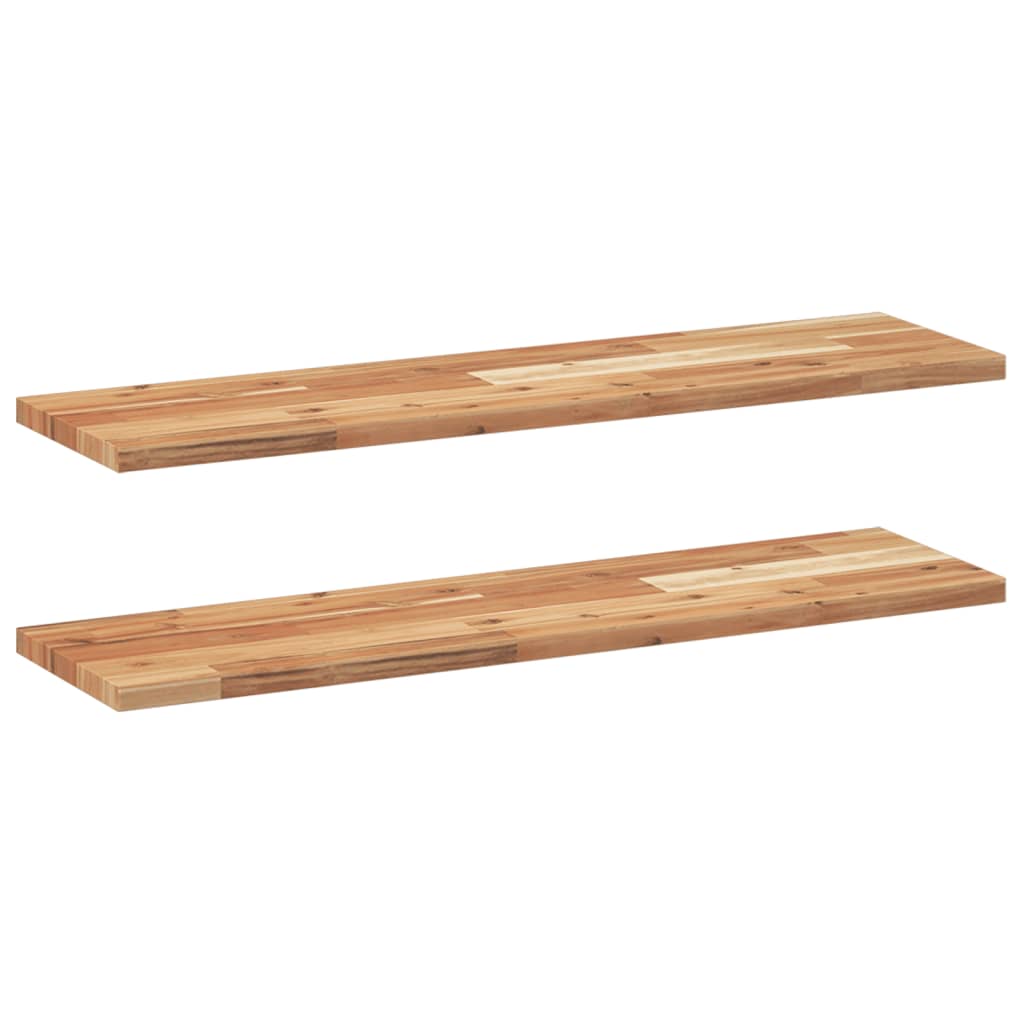 Vidaxl Estantes Flotantes de Madera Acacia Sin Tratar 100x20x2 Cm Marrón