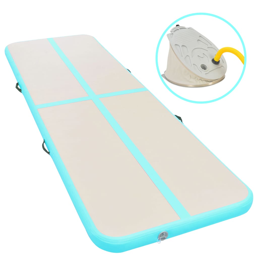 vidaXL Esterilla Inflable de Gimnasia con Bomba 600x100x10 cm PVC Estera Color Azul,  Rosa,  Verde y mas