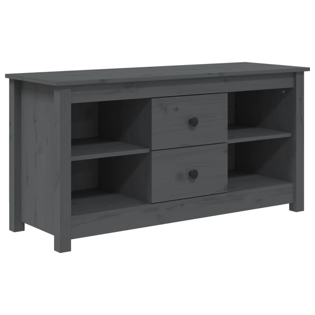 vidaXL Mueble de TV de madera maciza de pino gris 103x36,5x52 cm