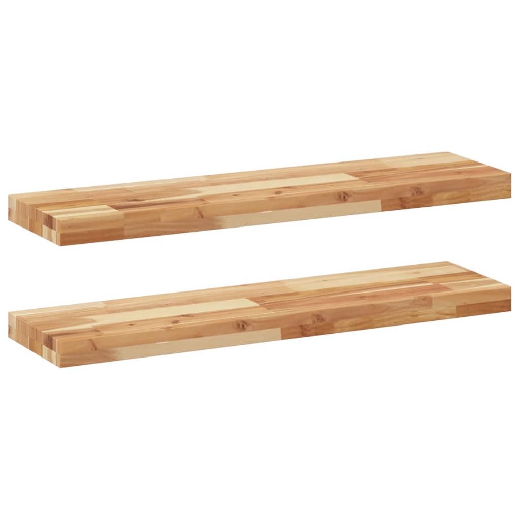 Vidaxl Estantes Flotantes de Madera de Acacia 80x20x4cm Marrón - Ideal para Oficina, Estudio, Sala de Estar y Dormitorio