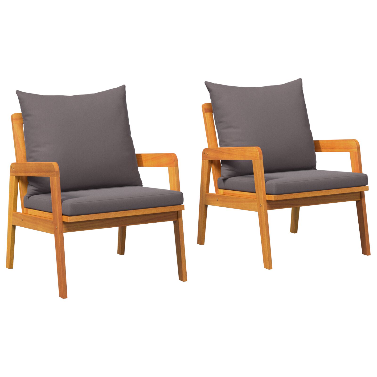 Sillas de jardín vidaXL 2 pcs 59,5x65x71,5 cm Madera maciza de Acacia
