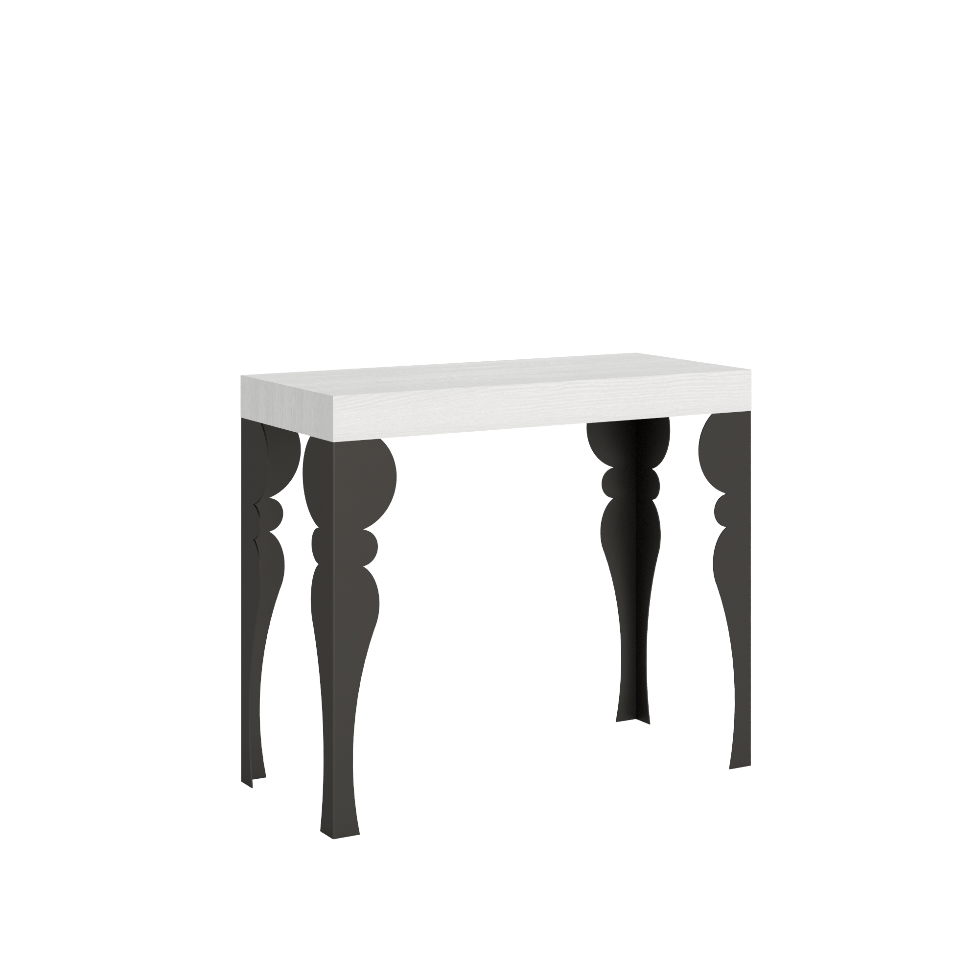 Consola extensible 90x40/196 cm Paxon Small Estructura de Fresno Blanco Antracita - Itamoby
