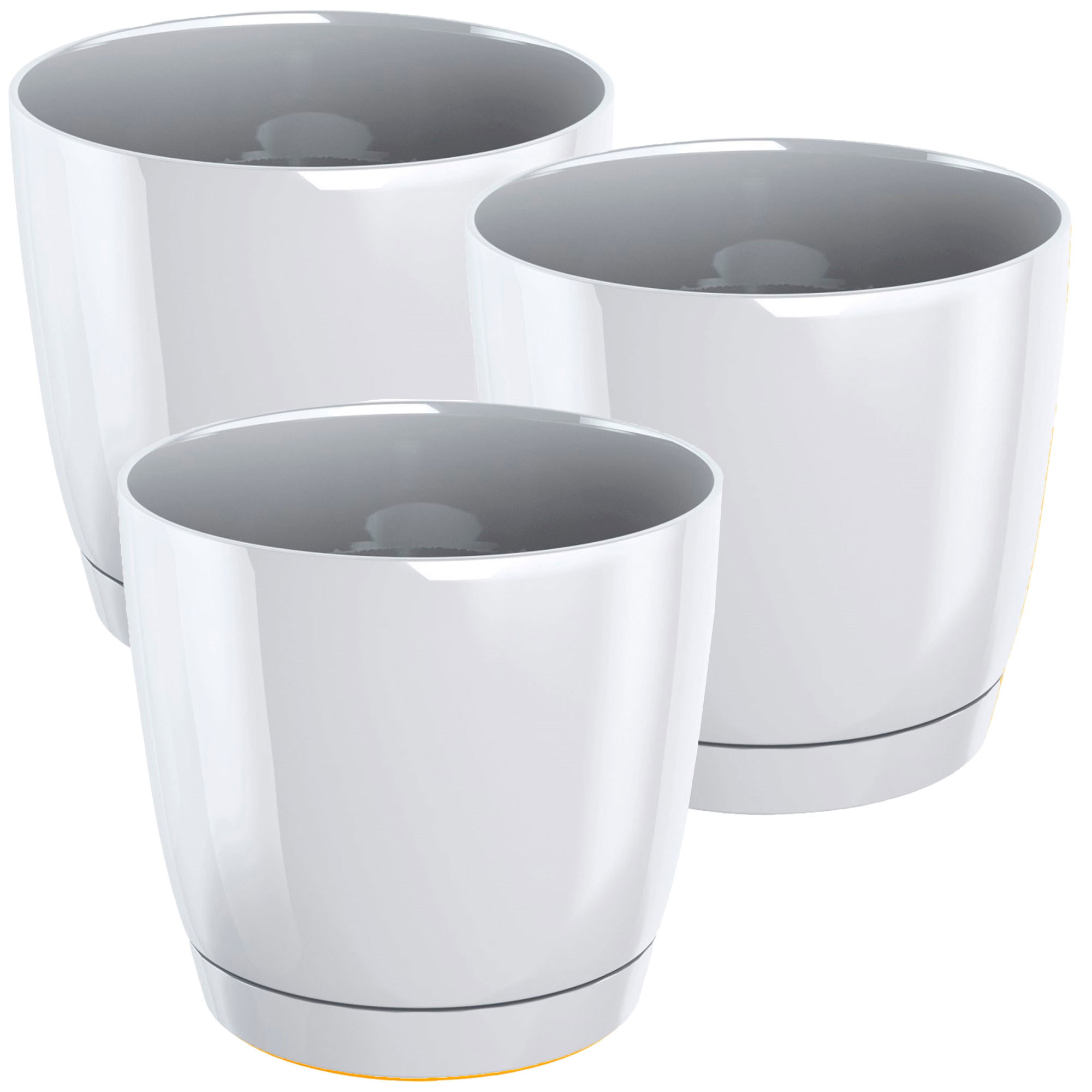 Maceta Redonda de Plástico Wellhome Coubi Round P Blanco 28x28x26,2 Cm para Jardín y Decoración