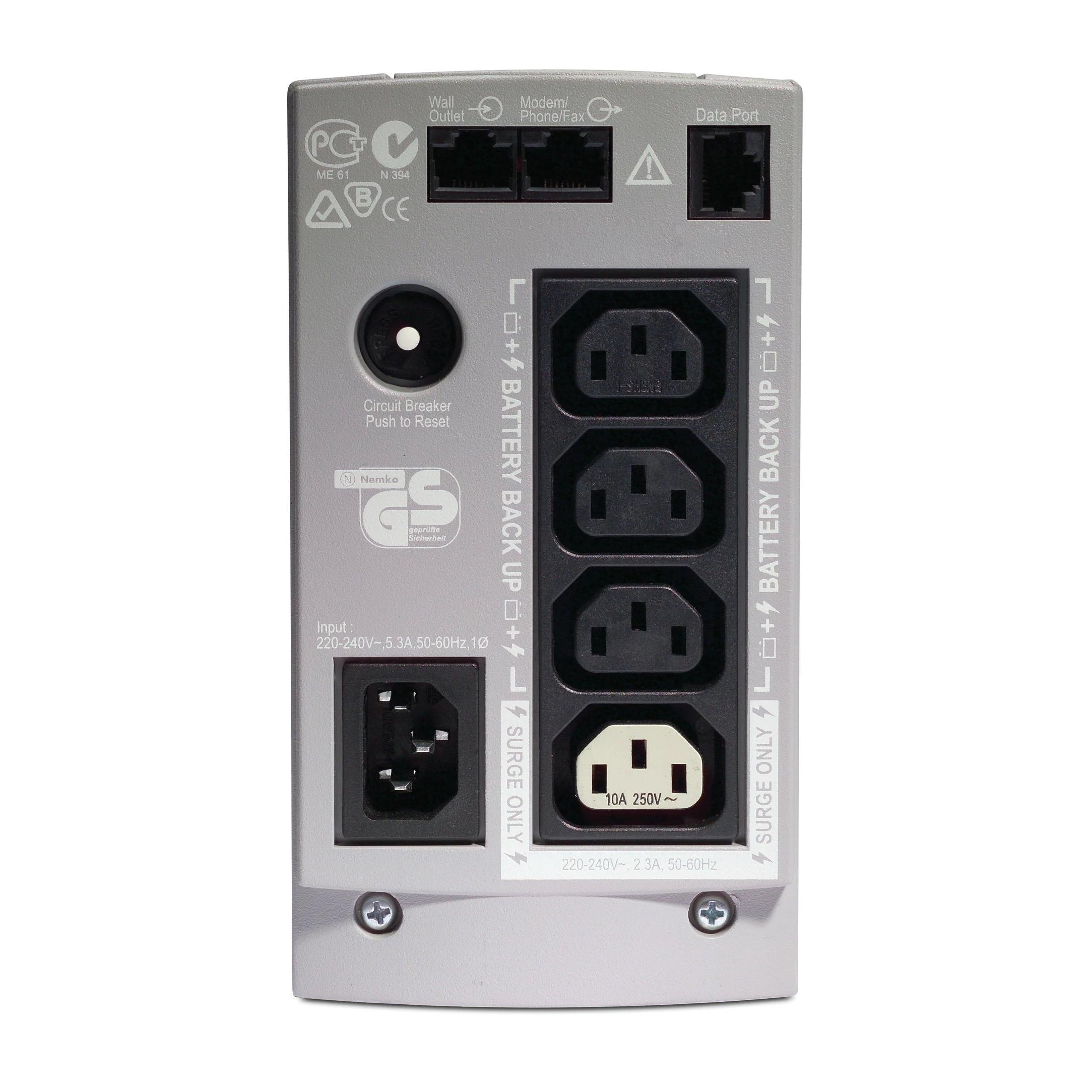 SAI (UPS) APC En espera (Fuera de línea) o Standby (Offline) 0,65 kVA 400W BK650EI