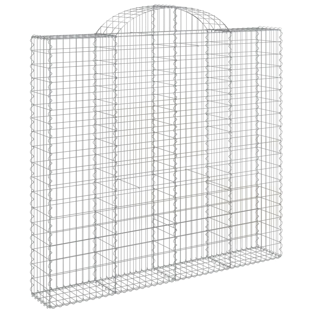 Vidaxl Cesta Gaviones Forma Arco Hierro Galvanizado 200 X 30 X 80/100 Cm