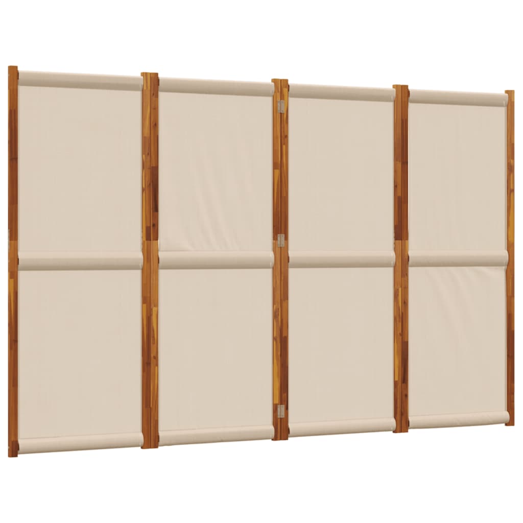 vidaXL Biombo divisor de 4 paneles 280x180 cm en color Gris claro/Taupé/Blanco crema y más