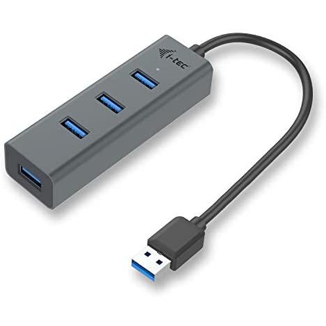 I-Tec I-tec Metal USB 3.0 HUB de 4 Puertos - Concentrador USB 3.0 Sin Adaptador de Corriente