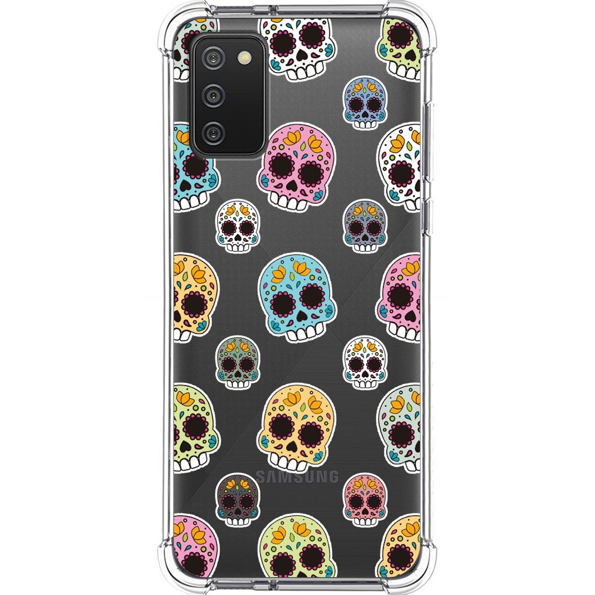 Tumundosmartphone Funda Silicona Antigolpes para Samsung Galaxy A02s diseño Catrina Dibujos
