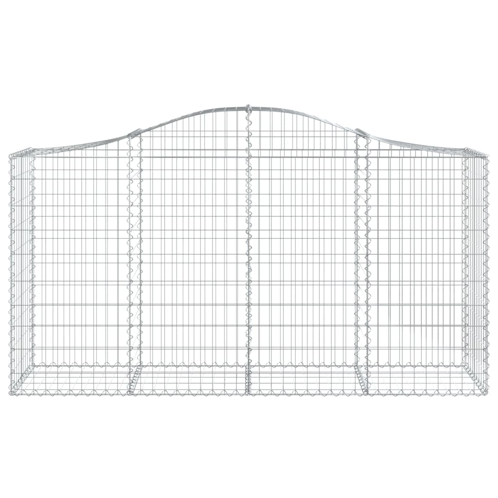 vidaXL Cestas de gaviones 7 uds forma de arco hierro 200x50x100/120 cm