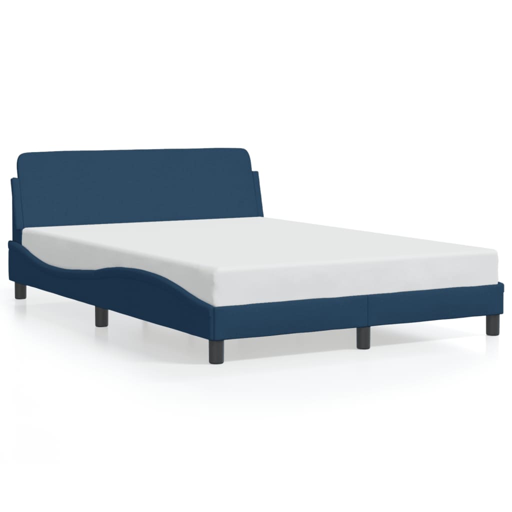 vidaXL Estructura de cama con cabecero Dover tela azul 140x190cm