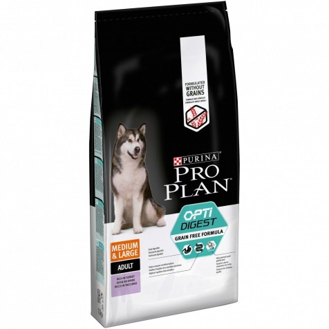 Pro Plan Optidigest Grain Free Pavo Perros Adultos Medianos Y Grandes 12 Kg