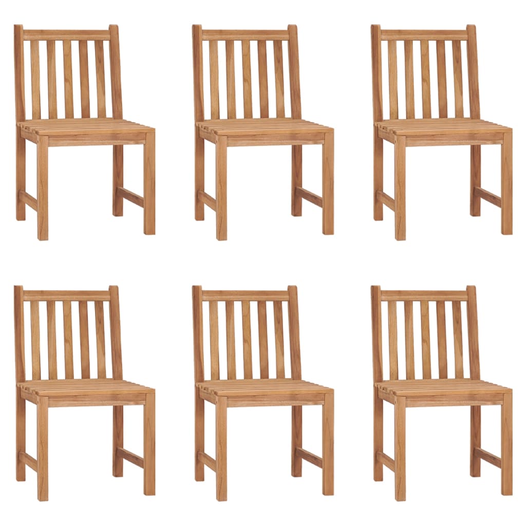vidaXL Sillas de jardín 6 unidades madera maciza de teca