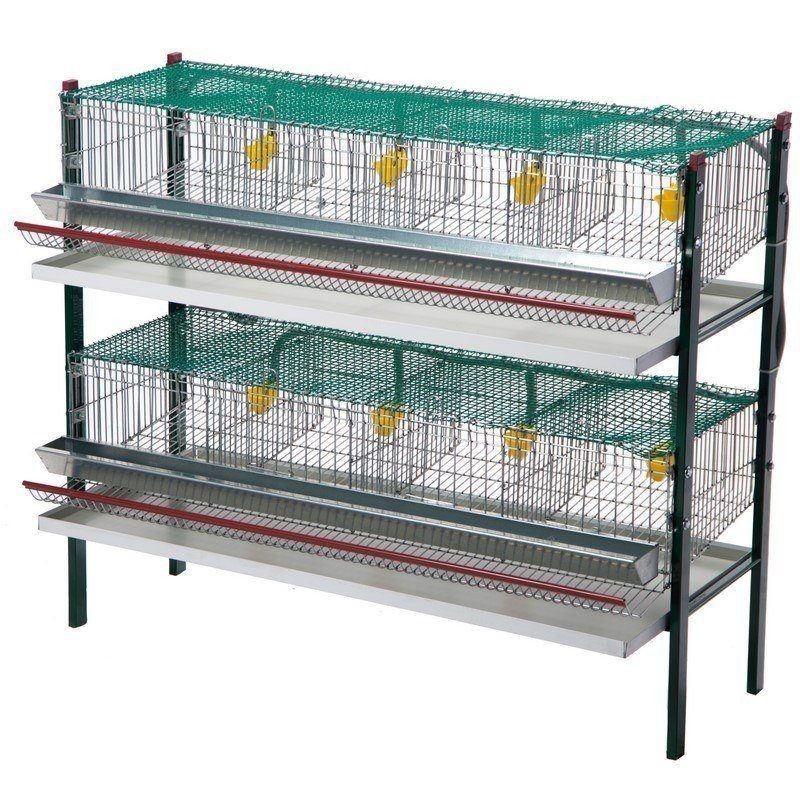 SUINGA Jaula para pájaros galvanizada 8 departamentos, con comederos y bebederos, 105x47x90 cm