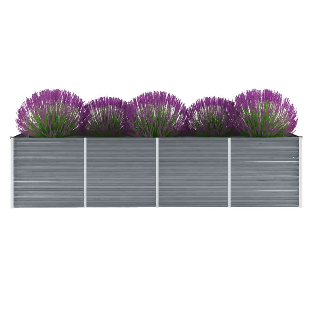 vidaXL Arriate de jardín de acero galvanizado gris dimensiones 160 x 80 x 77 cm,  320 x 80 x 77 cm,  320 x 80 x 45 cm y mas