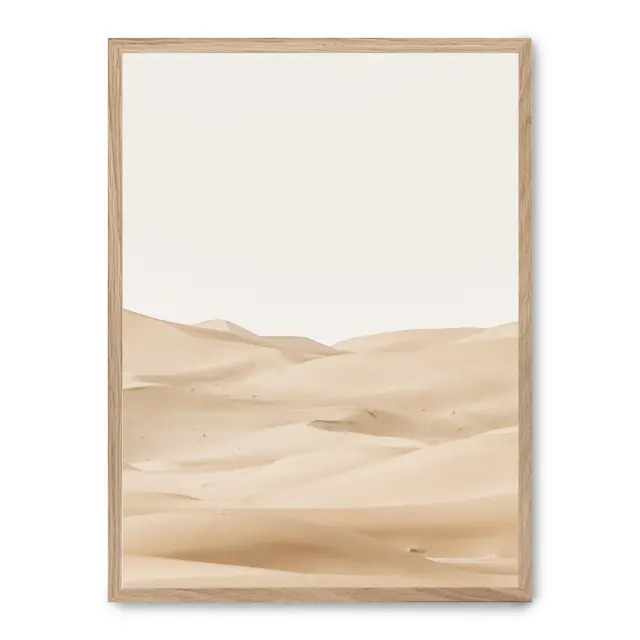 Cuadro desert landscape ii 30x40cm, Póster impreso en papel de primera calidad de 180gr, montado sobre marco de madera MDF acabado roble., Naturaleza - Desierto