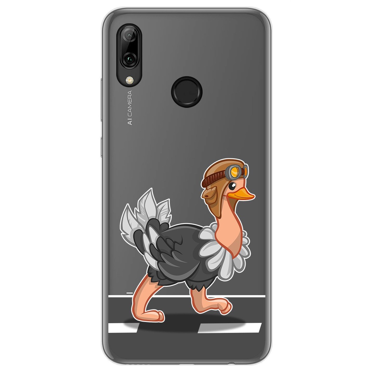 Tumundosmartphone Funda Gel Transparente para Huawei P Smart 2019 / Honor 10 Lite diseño Avestruz Dibujos