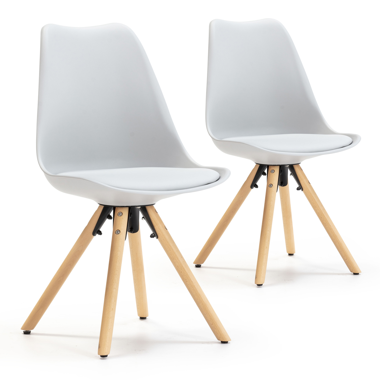 VS Venta-Stock - Pack de 2 sillas de comedor modelo Jeff en color gris
