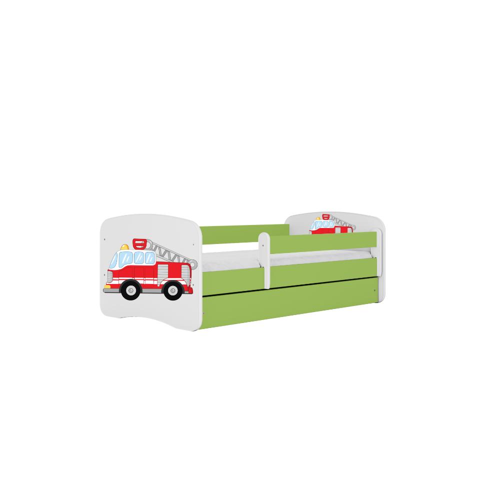 Cama 180 x 80 cm Kocot Kids com gaveta BabyDreams Fire Brigade Green