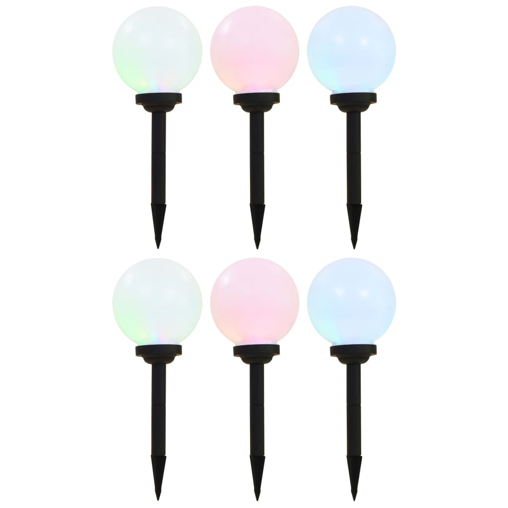 vidaXL Lámparas solares esféricas de exterior 6 uds LED RGB 20 cm