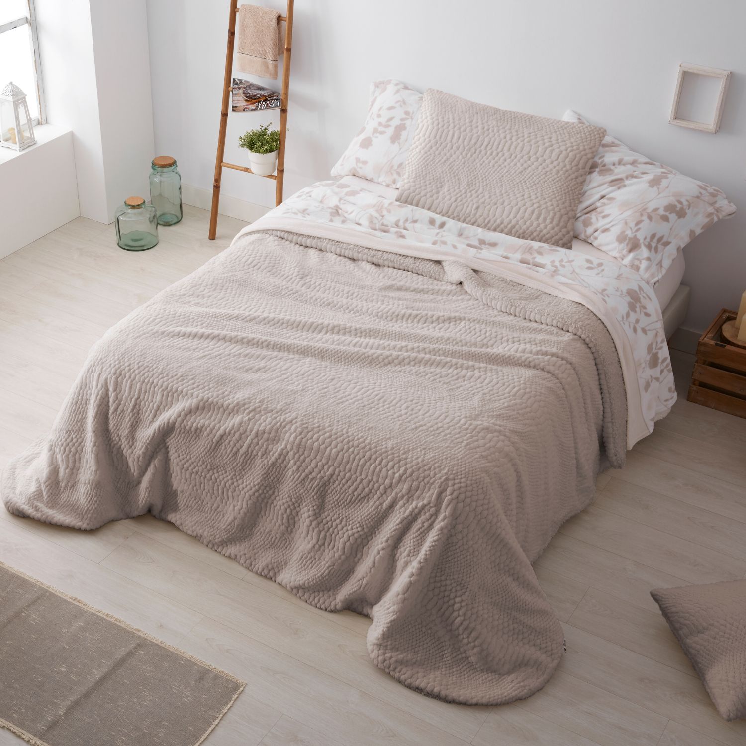 Colcha Edredón Nórdico Sherpa Piel de Serpiente | Comforter Invierno Extrasuave | Boutí con Cojines | 5 Medidas