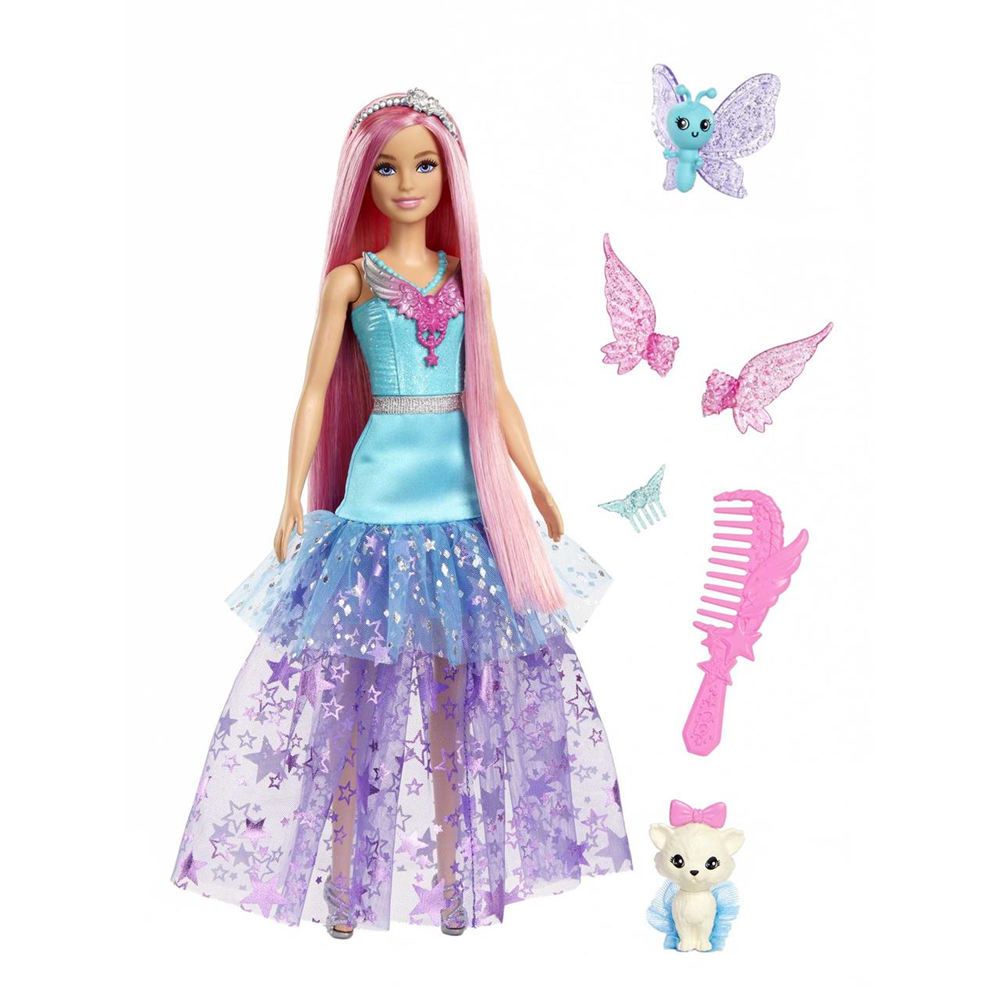 Mattel Barbie Muñeca Unicornio Cuerno Azul HGR20