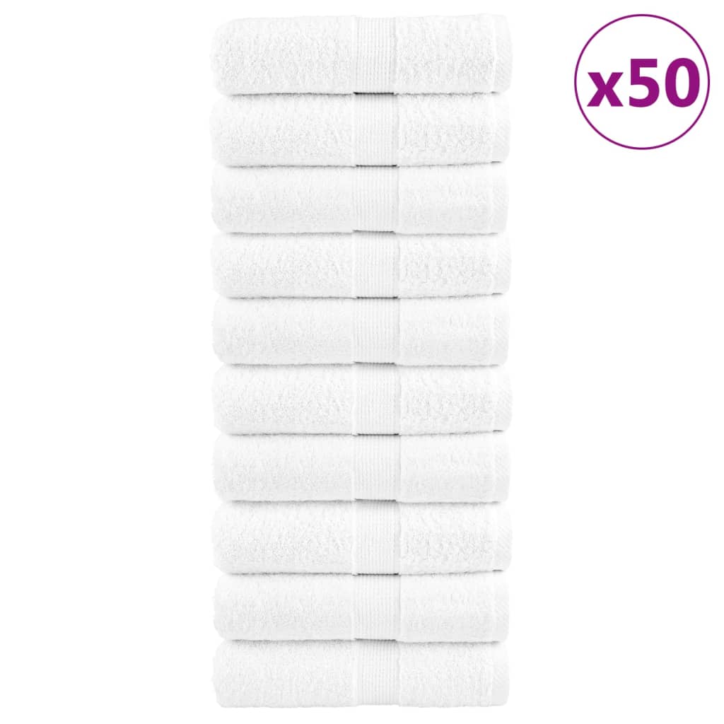 vidaXL Toallas de invitados 50 uds algodón 100% 30x50 cm 600gsm Color Blanco,  Antracita, y mas
