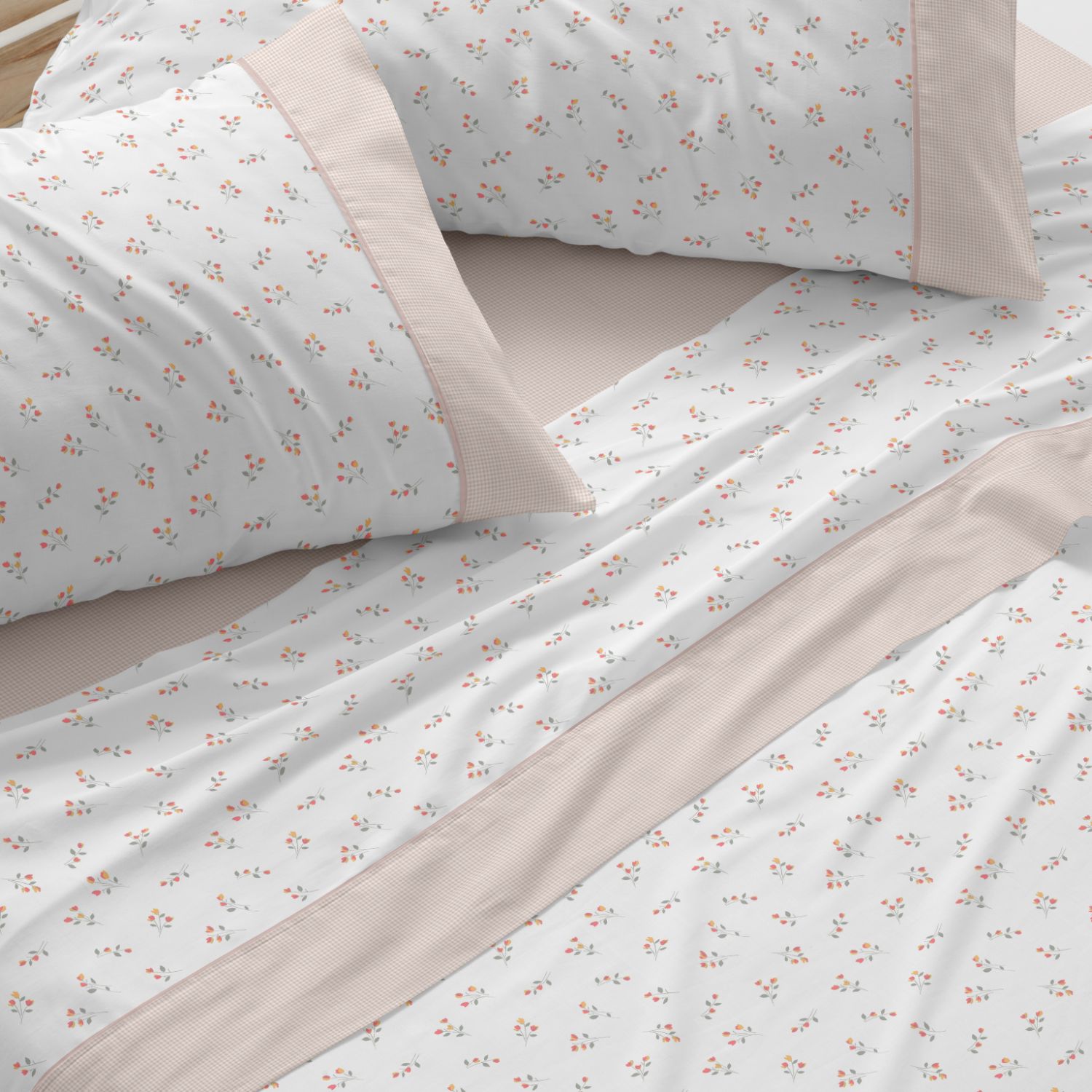 Juego Sábanas BURRITO BLANCO 50% Algodón Diseño Provenzal Azul - Tacto Suave, Fácil Planchado, Alta Durabilidad - Cama 90-200cm