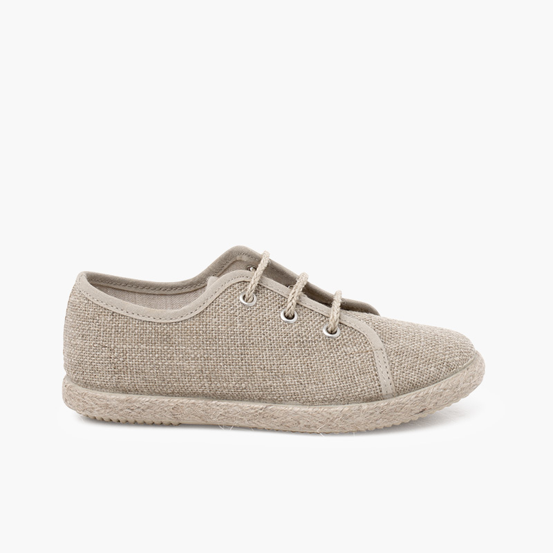 Pisamonas Blucher Niños Lino Cordones Yute