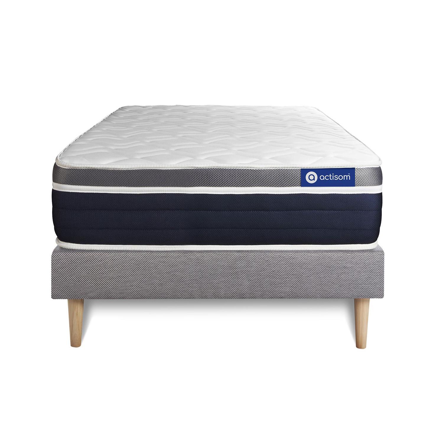 Pack colchón Actimemo confort 90x200cm + Somier, espuma viscoelástica, 7 zonas de confort