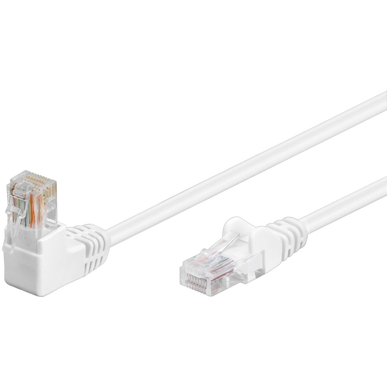 Goobay 94163 cable de red Blanco 1 m Cat5e U/UTP (UTP) Acodado