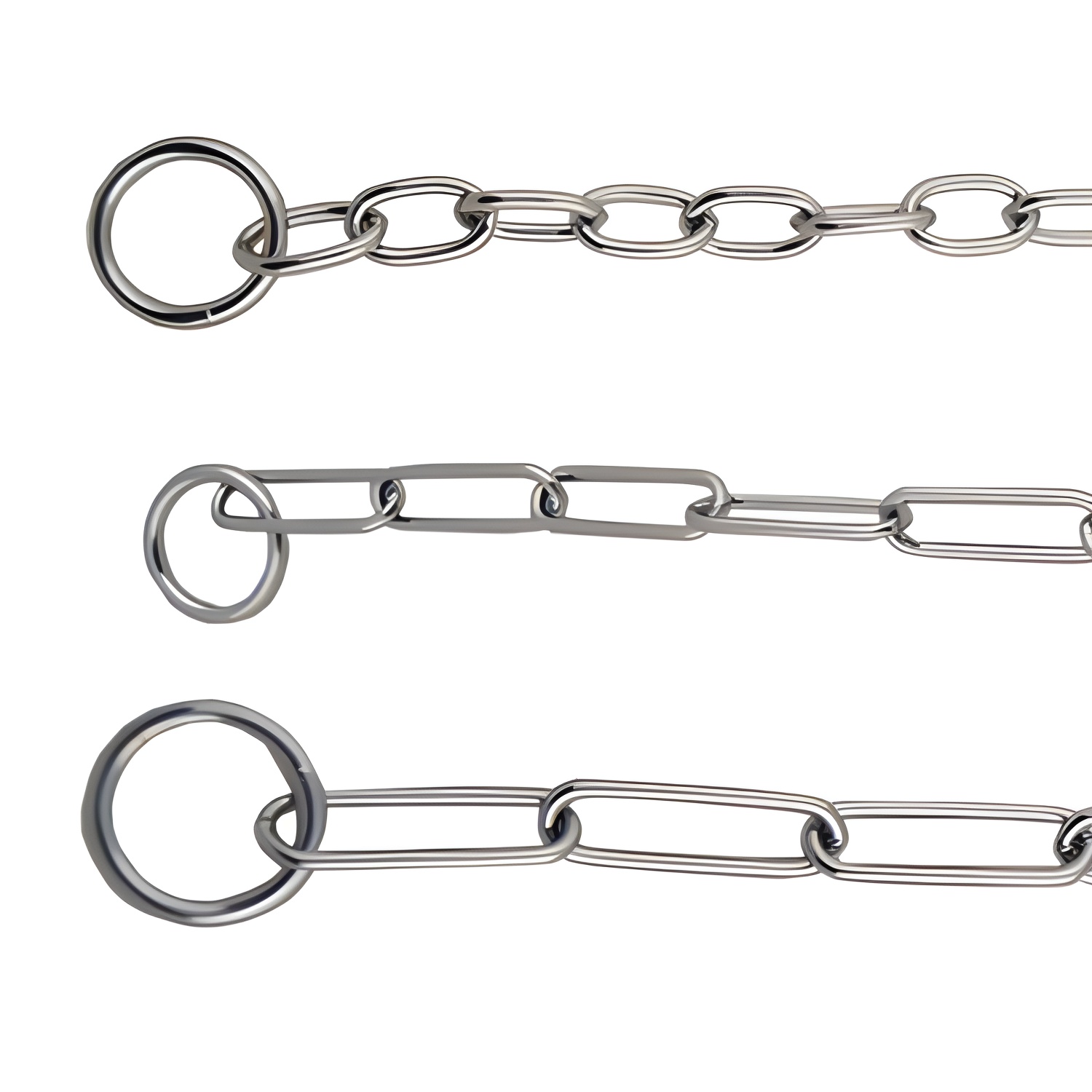 Ibañez Collares de Cadena en Acero Cromado 4mm. X 65cm. ESLABóN LARGO para Perros de Pelo Largo y Tamaño Grande