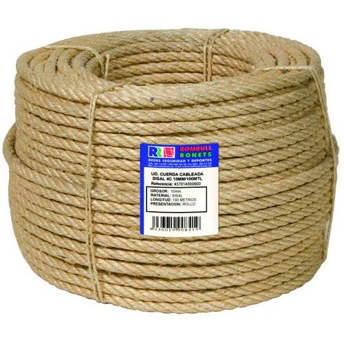 Cuerda cabledad ROMBULL sisal 4 cabos 12 mm. 100 m.