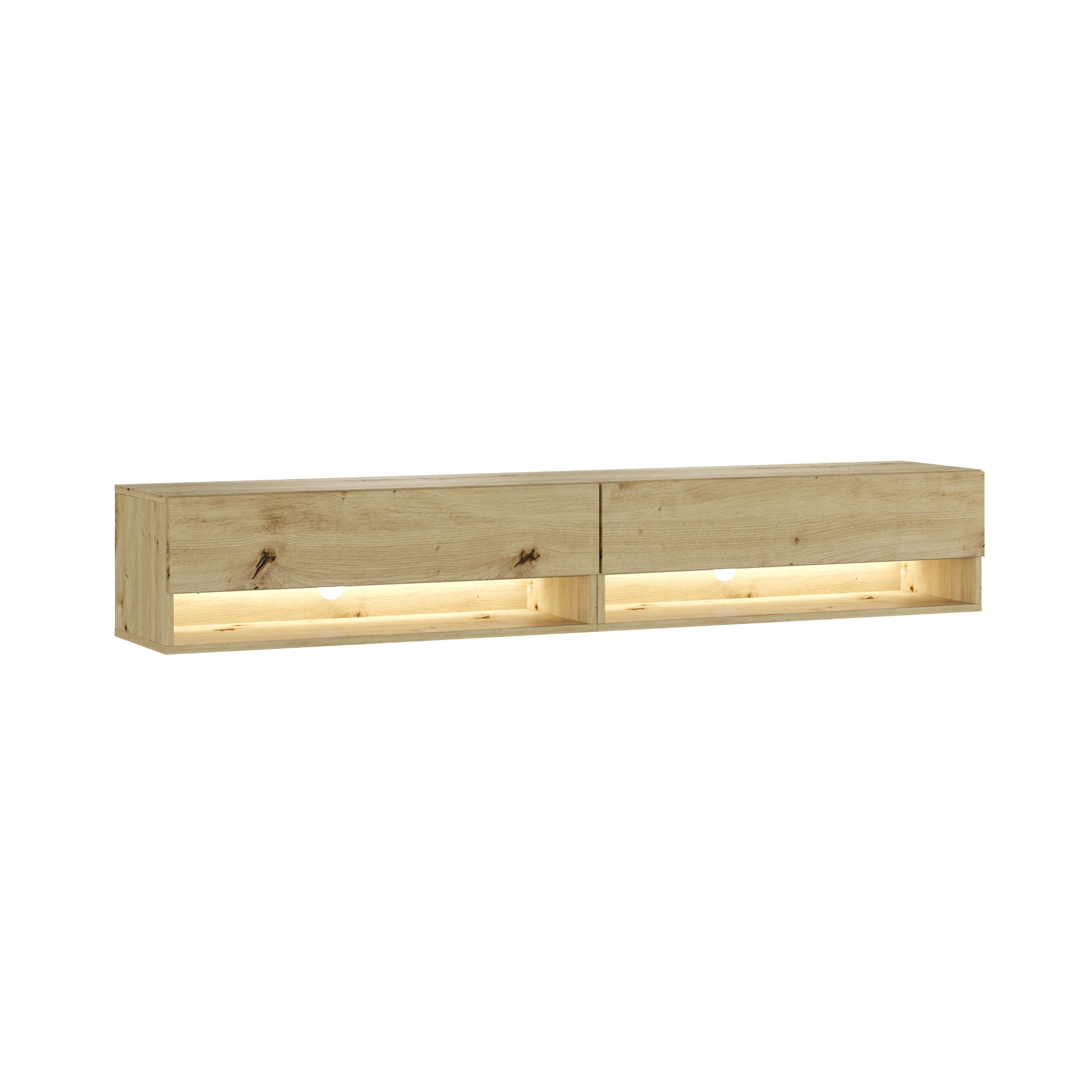 Skraut Home, Mueble TV, Televisión, Muebles de salón, almacenaje, LED, Con almacenamiento, Estilo Moderno