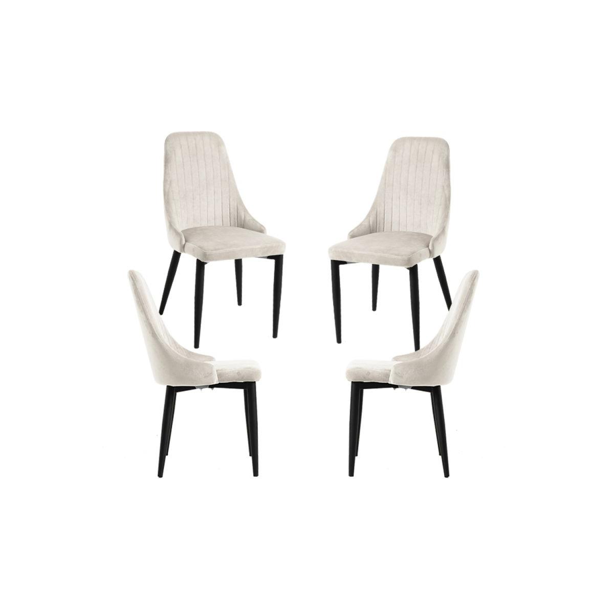 Regalos Miguel - Packs Sillas Comedor - Pack 4 Sillas Kan Terciopelo - Beige