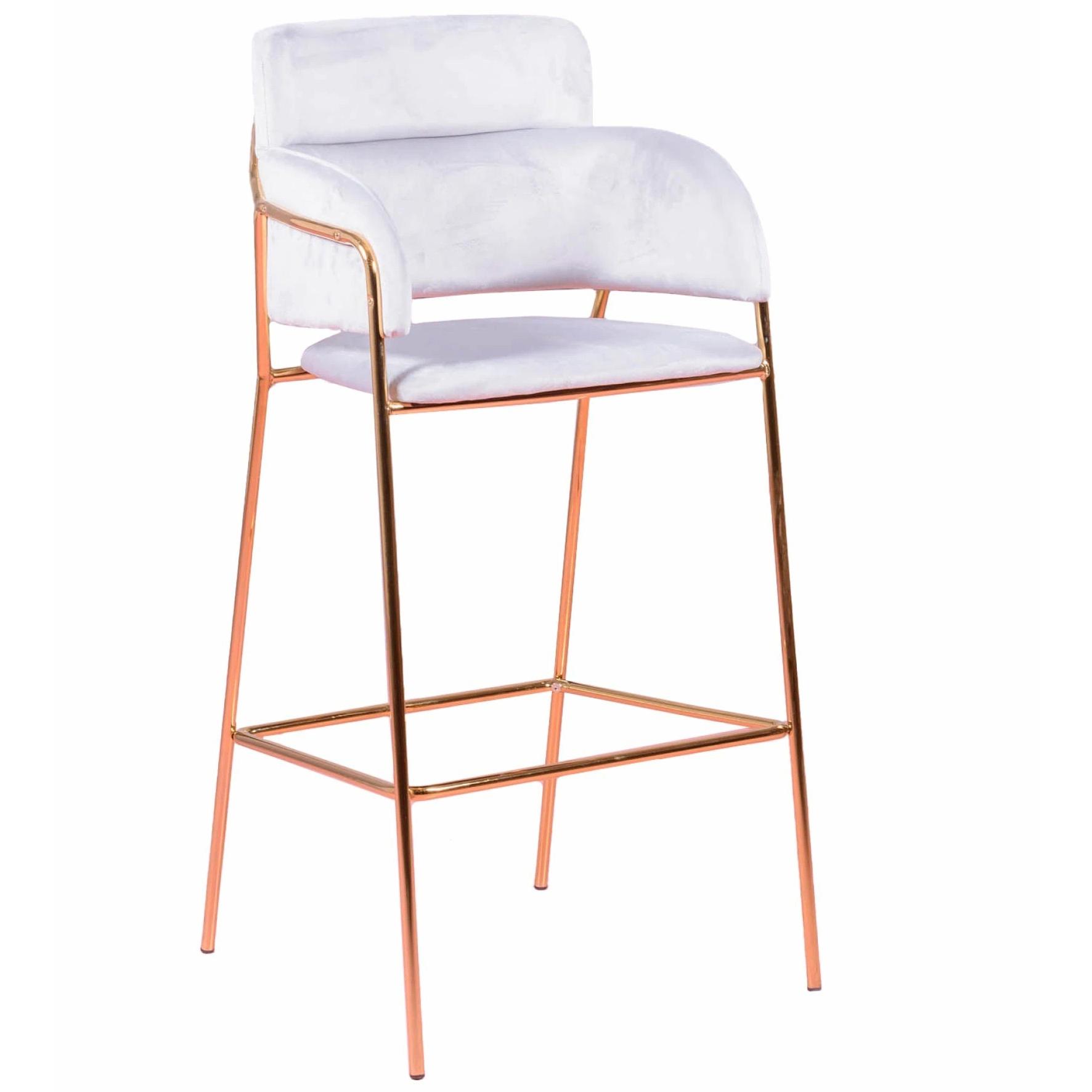 Nest Dream - Taburete de diseño tapizado en terciopelo y patas doradas - Cruiser