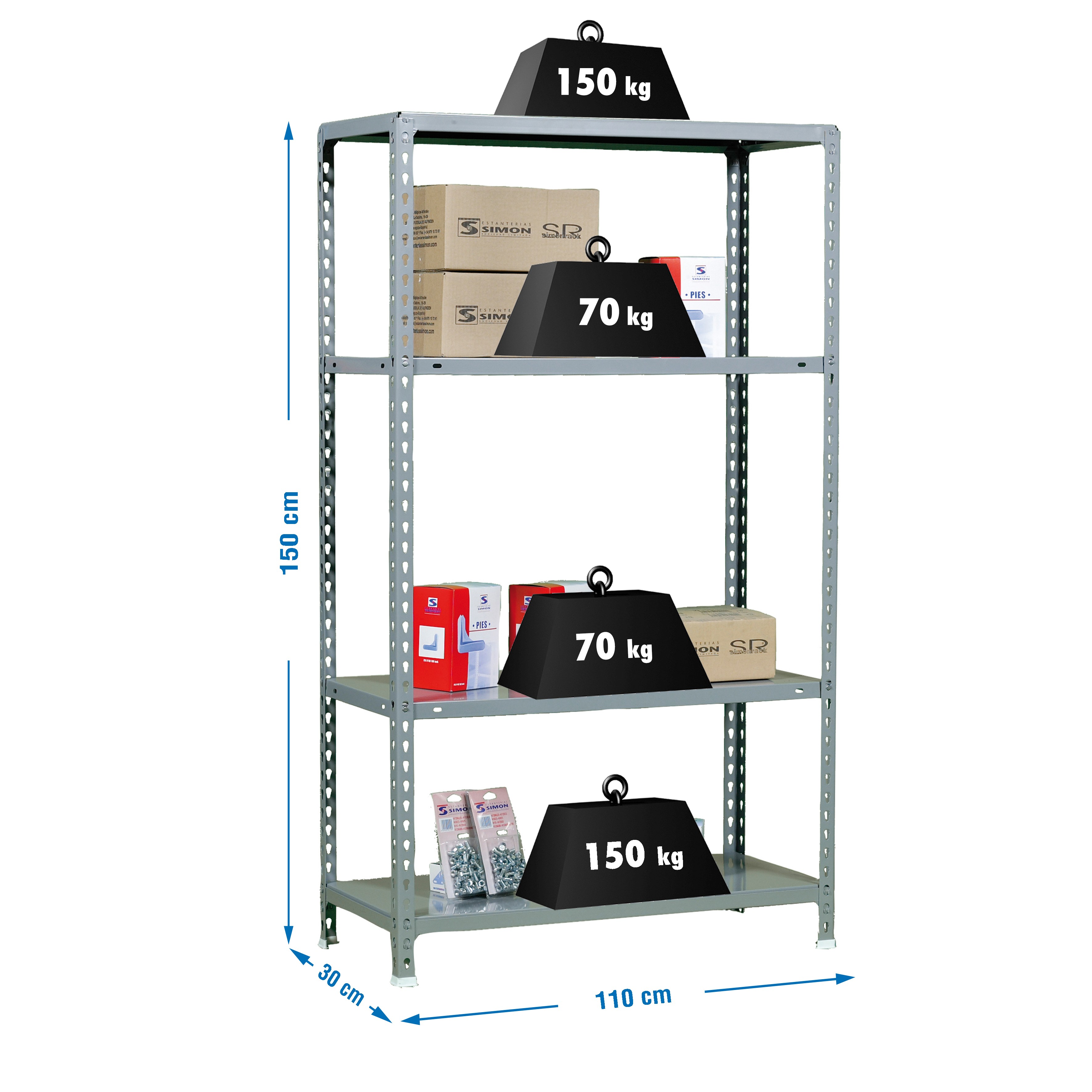 Estantería SIMONRACK SIMONRACK SimonrackEcoclick superplus 4/300 1500 gris