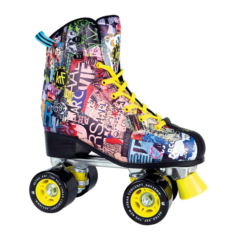 KRF The New Urban Concept Patín Quad Retro Aluminio Fashion Art con Ruedas PU ABEC-7