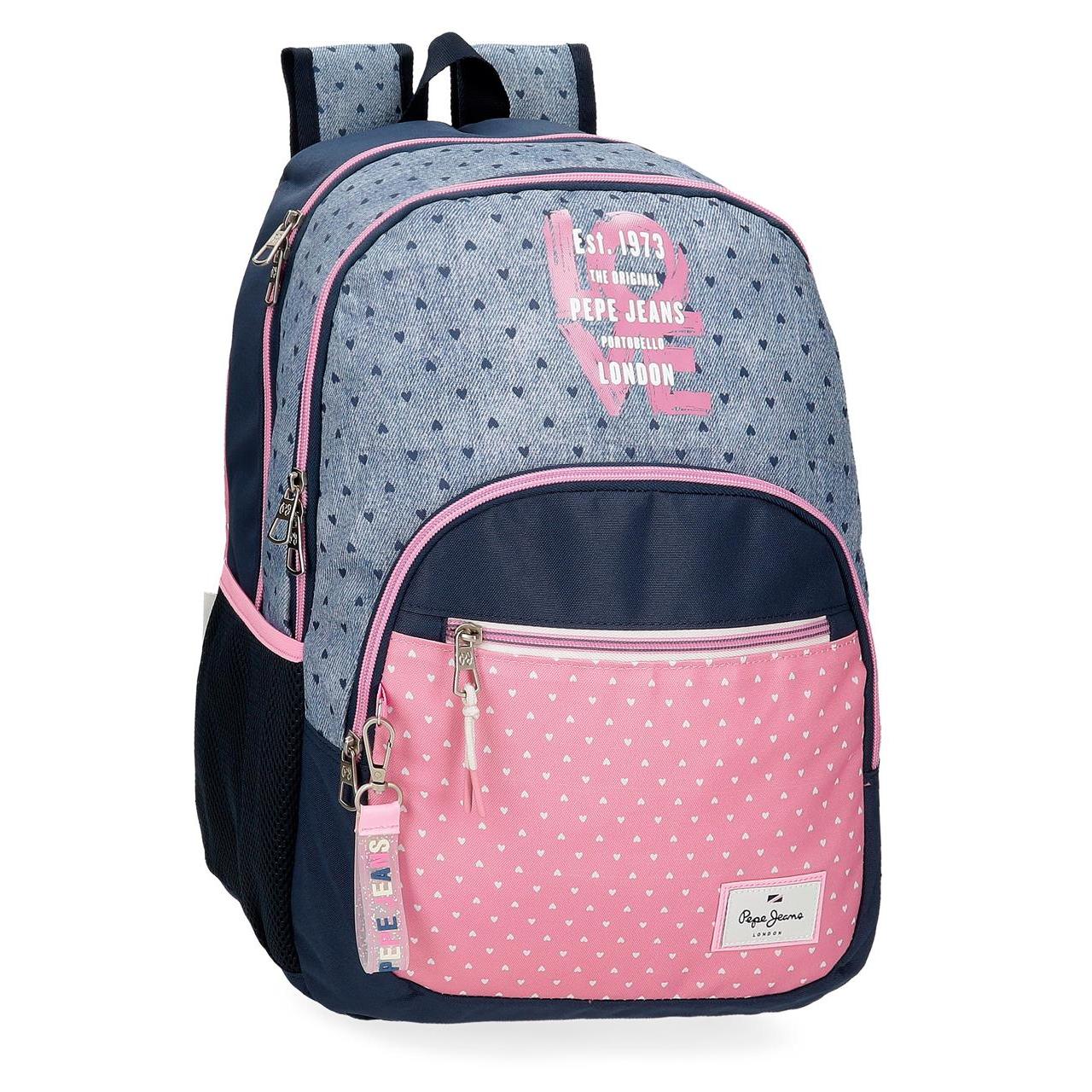 Pepe Jeans Mochila Escolar Poliéster Noni Denim Multicolor