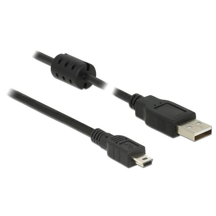 DeLOCK 3m, USB 2.0-A/USB 2.0 Mini-B - Cable USB (USB 2.0-A/USB 2.0 Mini-B, 3 m, USB A, Mini-USB B, 2.0, Male connector / Male connector, Negro)