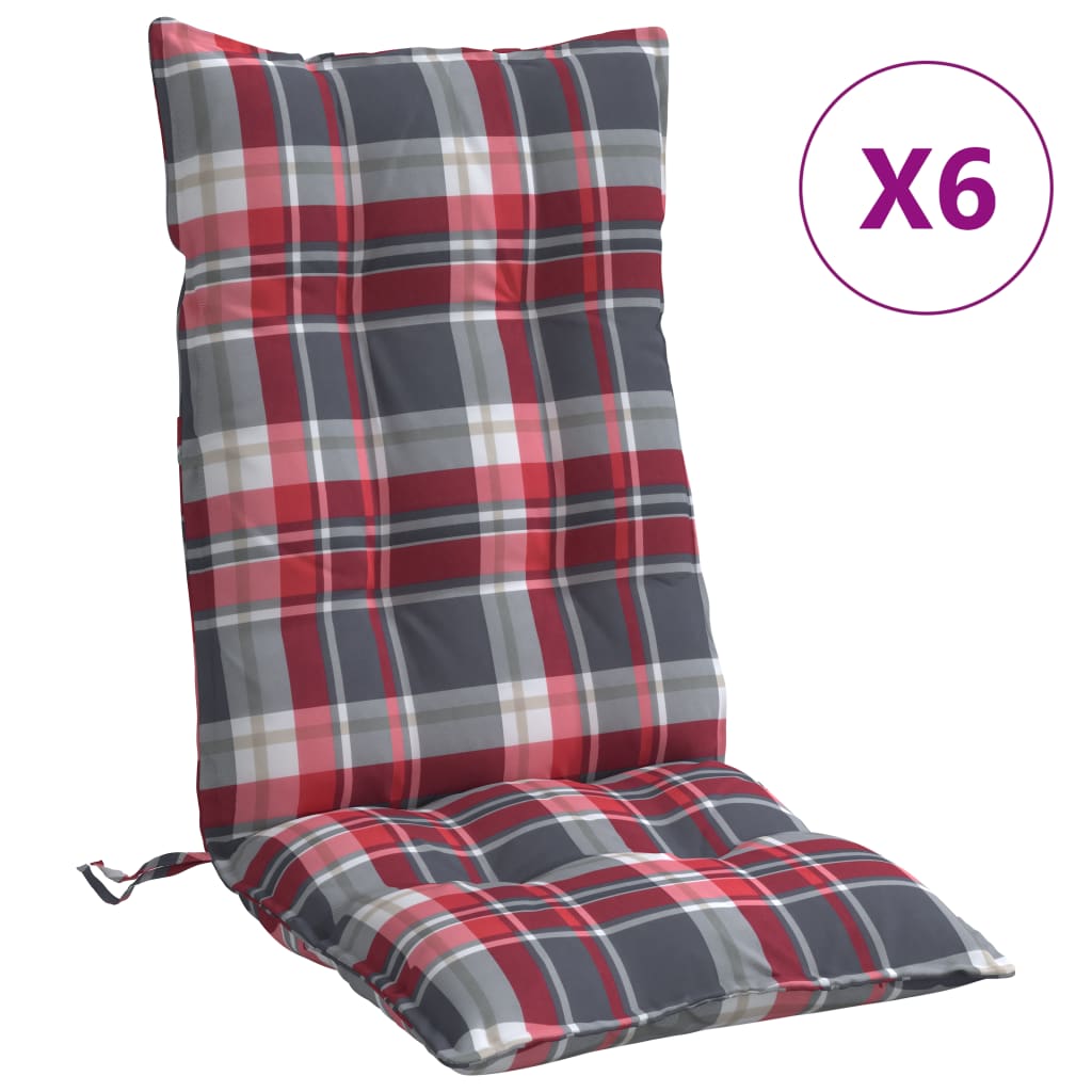 Cojines de Silla Vidaxl con Respaldo Alto 6 Uds Tela Oxford Color Antracita
