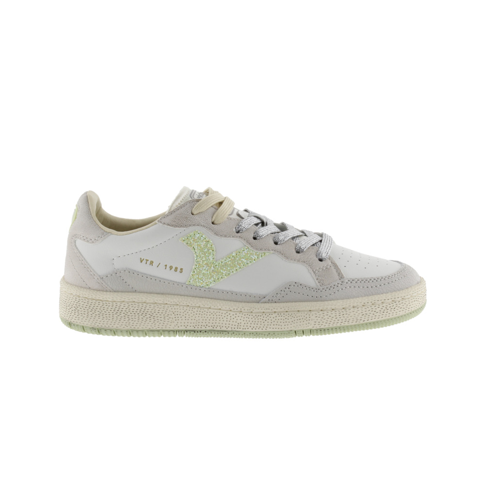Victoria 1985 SMASH Zapatillas de piel con piezas metalizadas y logotipo de glitter 8806108