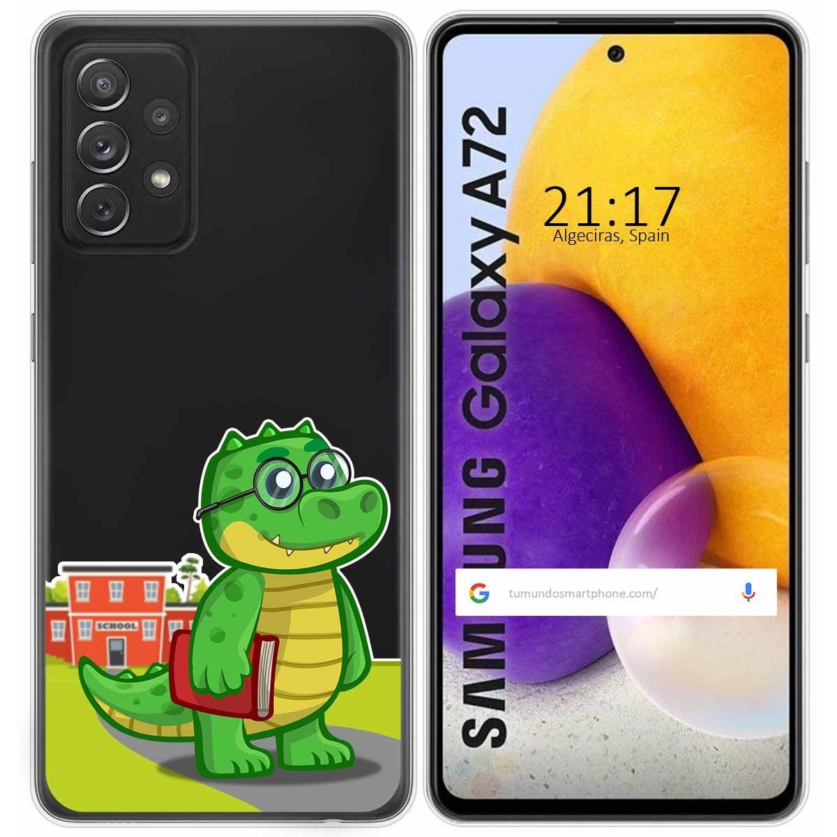 Tumundosmartphone Funda Gel Transparente para Samsung Galaxy A72 diseño Coco Dibujos
