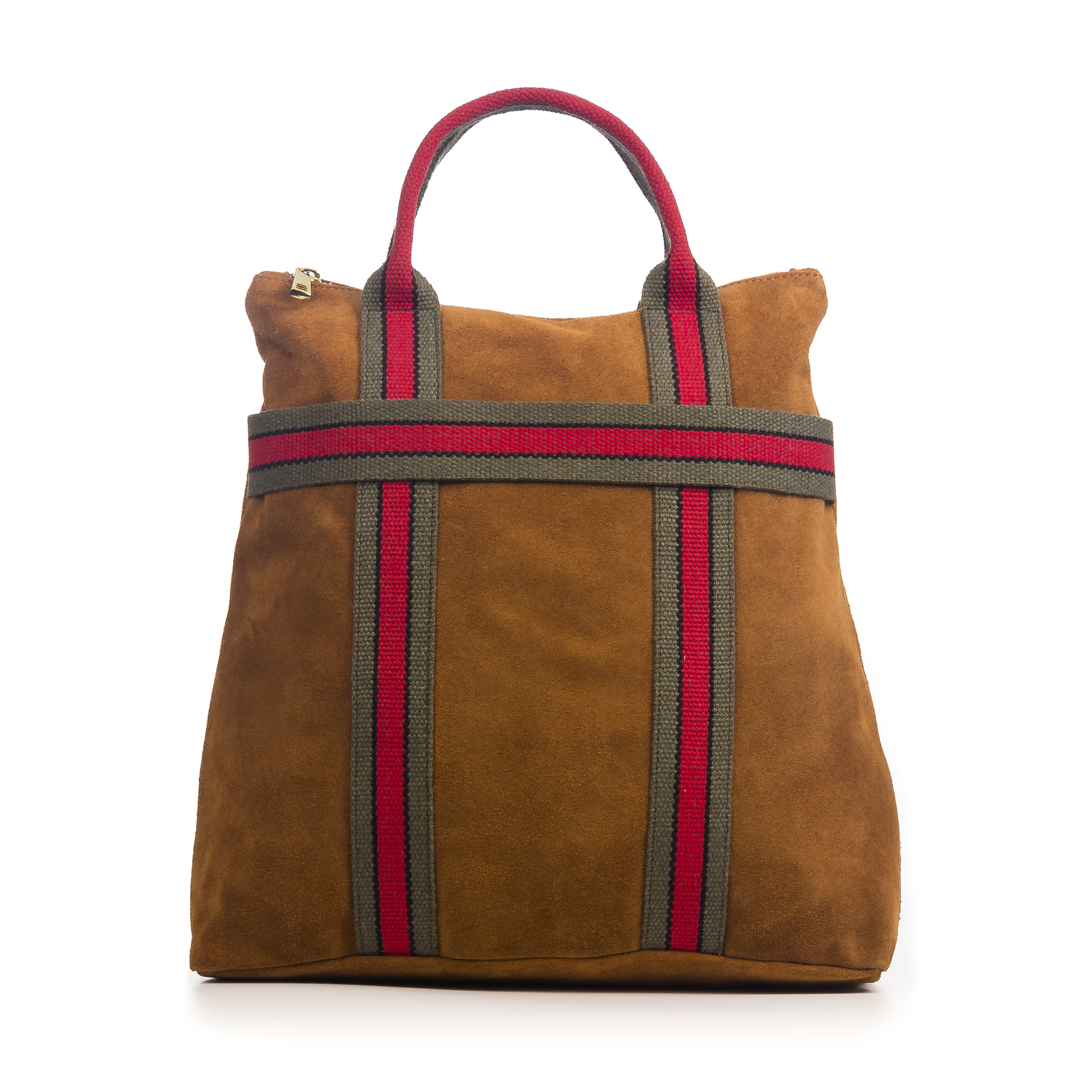 Firenze Artegiani. Venusta Bolso mochila Mujer.Piel auténtica Gamuza Lona Premium Estampado. Made in Italy. Vera Pelle Italiana.