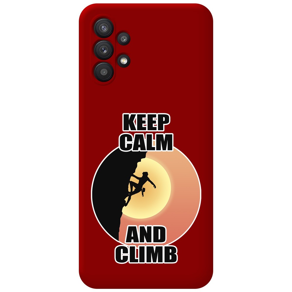 Tumundosmartphone Funda Silicona Líquida Roja para Samsung Galaxy A32 5G diseño Mujer Escalada Dibujos