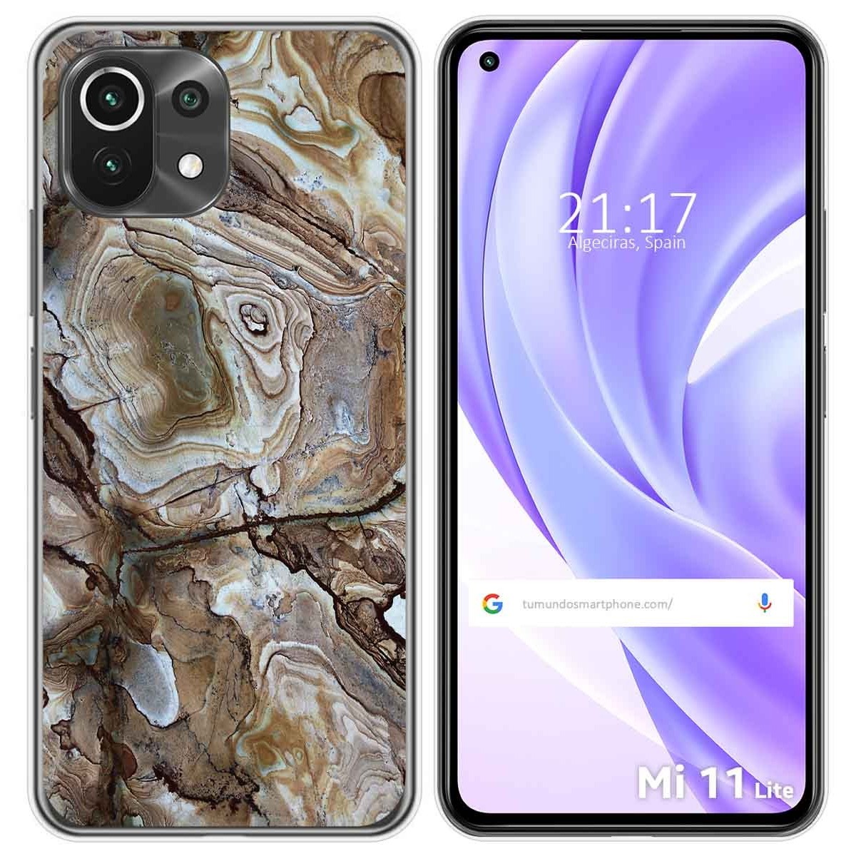 Tumundosmartphone Funda Gel Tpu para Xiaomi Mi 11 Lite 4G / 5G / 5G NE diseño Mármol 14 Dibujos