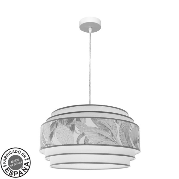 ABRILA  Colgante 3 Luces Modelo Camerun Ribete Gris